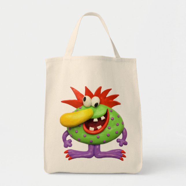 Bolso De Tela Monstruo amarillo de la nariz (Frente)