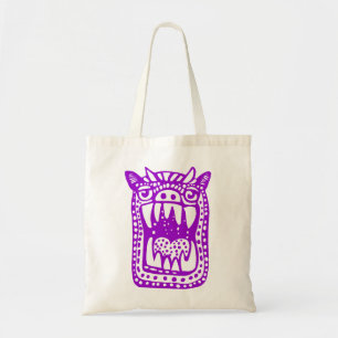 Bolso De Tela Monstruo asustado - Púrpura
