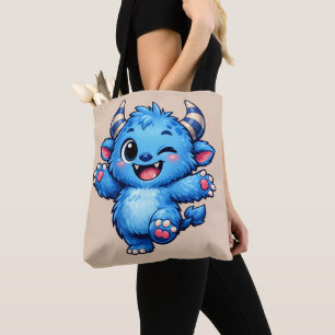 Bolso De Tela Monstruo Azul Adorable