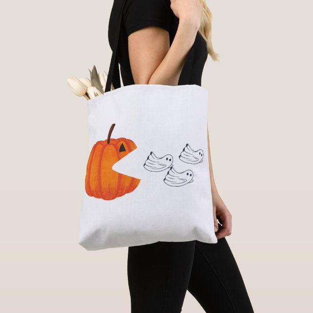 Bolso De Tela Monstruo de calabaza contra fantasmas - ¡Halloween (Detalle)