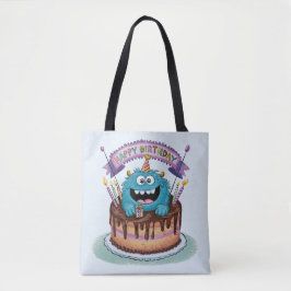 Bolso De Tela Monstruo de Cumpleaños