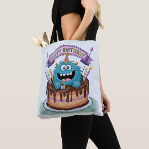 Bolso De Tela Monstruo de Cumpleaños
