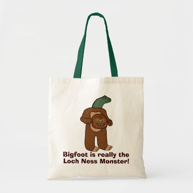 Bolso De Tela Monstruo divertido de Bigfoot Loch Ness (Frente)