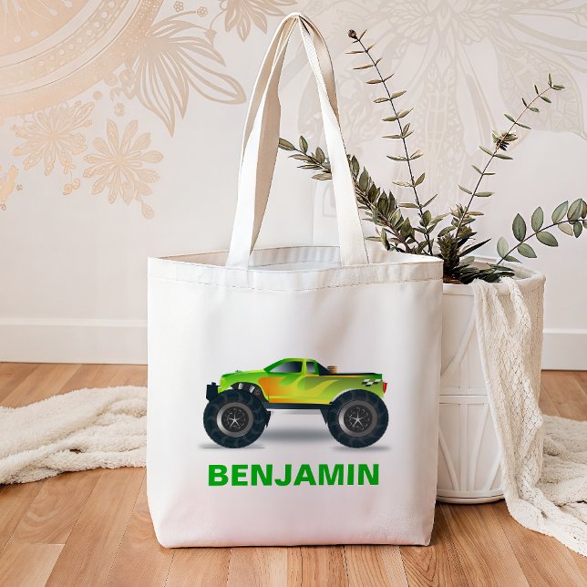 Bolso De Tela Monstruo Verde Camión Niños (Subido por el creador)