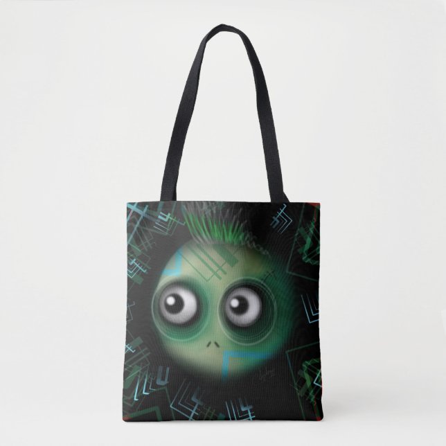 Bolso De Tela Monstruo verde de Kawaii (Anverso)