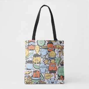 Bolso De Tela Monstruos de verano, colorido patrón sin costuras