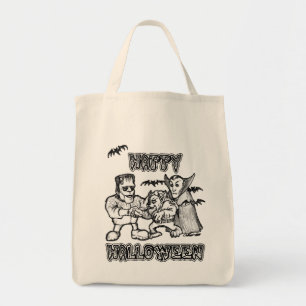 Bolso De Tela Monstruos divertidos - Feliz Halloween