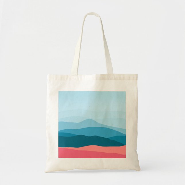Bolso De Tela Montajes modernos abstractos Pastel Blue Pink (Frente)