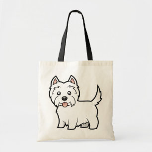 Bolso De Tela Montaña del oeste Terrier blanco del dibujo