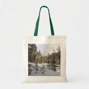 Bolso De Tela Montaña nevada de invierno en Montana
