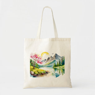 Bolso De Tela Montañas acuarelas