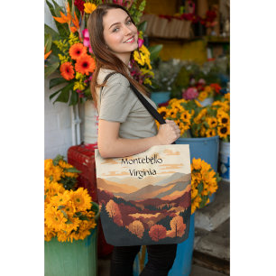Bolso De Tela Montañas Blue Ridge, personalizable Montebello