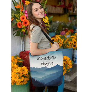 Bolso De Tela Montañas Blue Ridge, personalizable Montebello