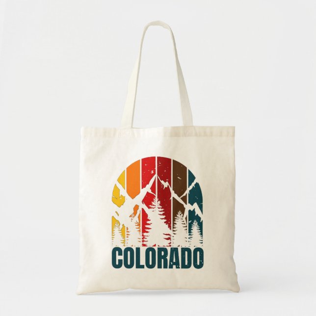Bolso De Tela Montañas Colorado Retro (Frente)