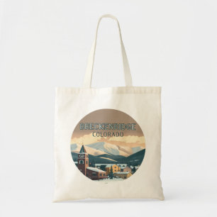 Bolso De Tela Montañas de la nieve de Breckenridge Colorado Retr