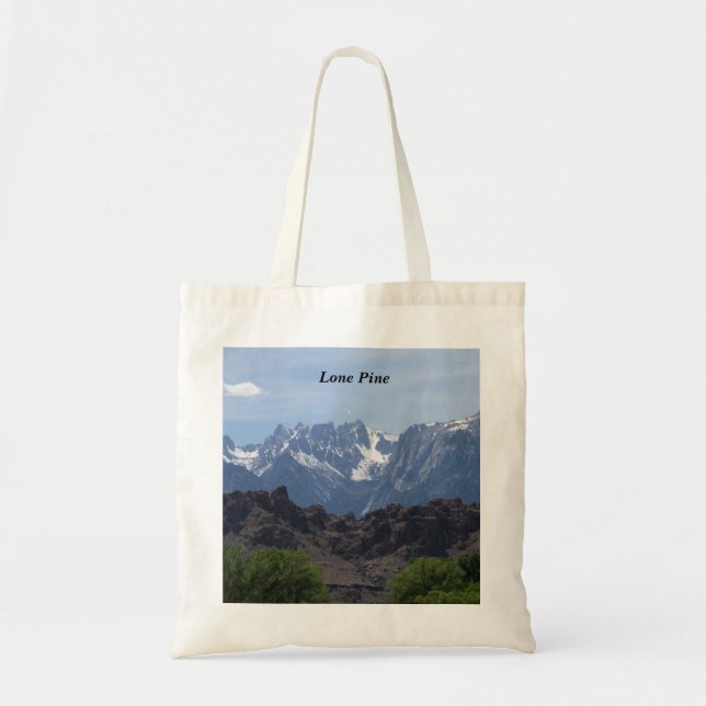 Bolso De Tela Montañas de nieve de Lone Pine (Frente)