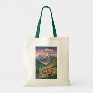 Bolso De Tela Montañas del Cáucaso de Georgia Viajan a la vieja