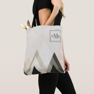 Bolso De Tela Montañas del monograma el   más allá de las