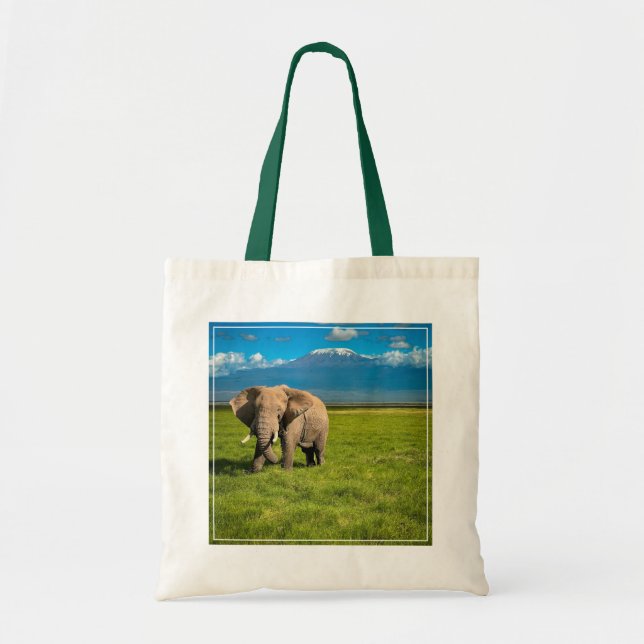 Bolso De Tela Montañas | Monte Kilimanjaro Tanzania, África (Frente)