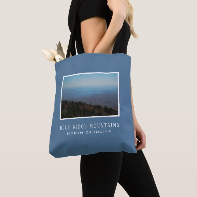 Bolso De Tela Montañas Naturaleza Azul Ridge Viaje Paisaje Rústi (Detalle)