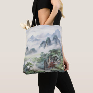 Bolso De Tela Montañas pintura asiática
