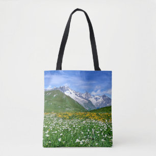 Bolso De Tela Montañas Primavera del Valle de los Alpes suizos