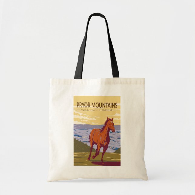 Bolso De Tela Montañas Pryor Vintage (Frente)