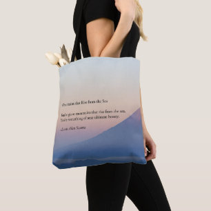 Bolso De Tela Montañas que suben del tote del mar