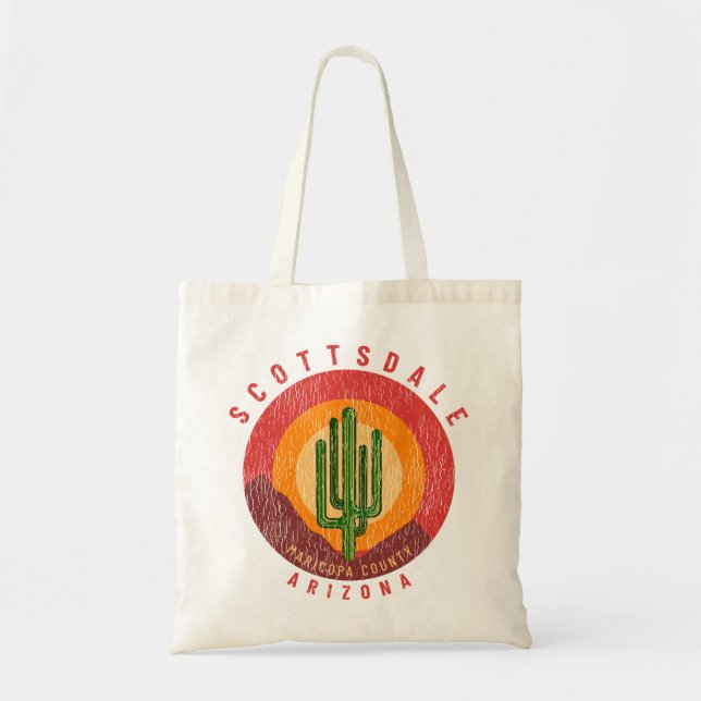 Bolso De Tela Montañas Scottsdale Arizona Cactus (Frente)
