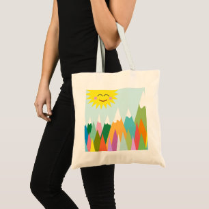 Bolso De Tela Montañas soleadas y cubiertas de nieve