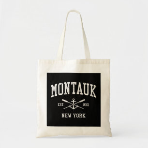 Bolso De Tela Montauk NY Vintage Crosage Oars & Bot Anchor Spor