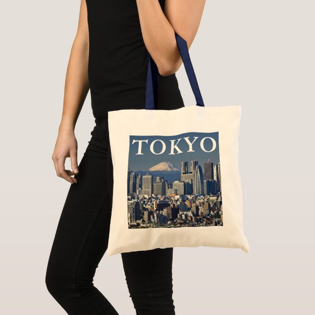 Bolso De Tela Monte Fuji | Distrito de Shinjuku Skyline Tokio Ja (Anverso (producto))