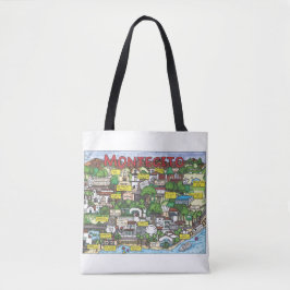 Bolso De Tela Montecito Mapa de Tote Bag