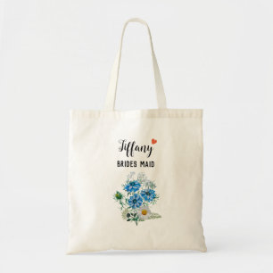 Bolso De Tela Montón de flores azules blancas