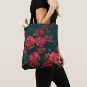 Bolso De Tela Montón de rosas rojas