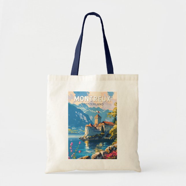 Bolso De Tela Montreux Suiza Viaje con arte (Frente)