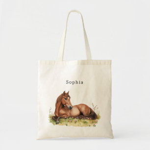 Bolso De Tela Montura marrón rústica floral rosa para caballo