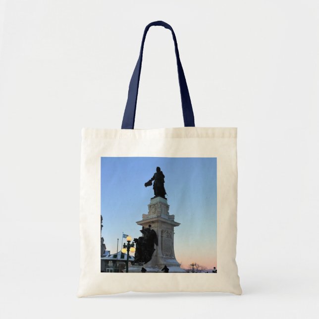 Bolso De Tela Monumento a Samuel De Champlain, Quebec, Canadá (Frente)