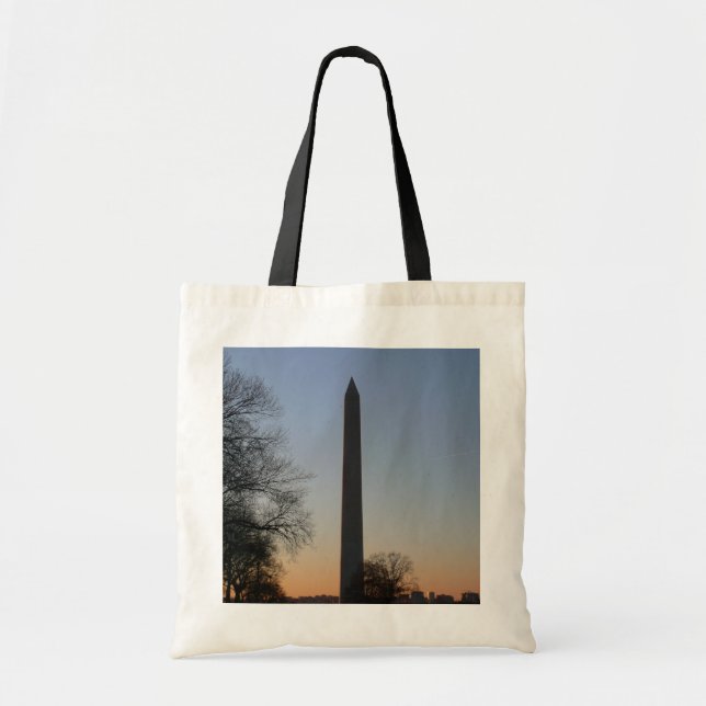 Bolso De Tela Monumento a Washington al atardecer (Frente)