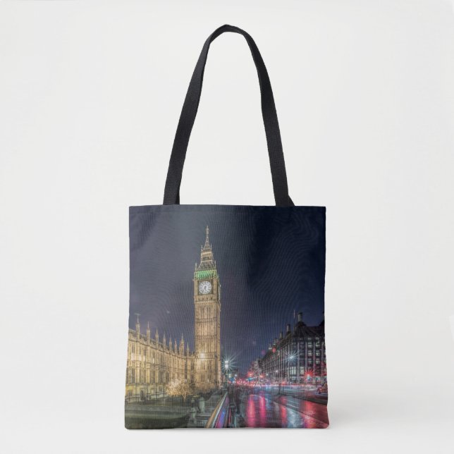 Bolso De Tela Monumentos | Big Ben de noche (Anverso)