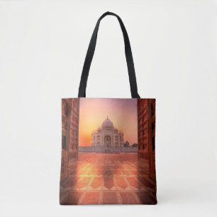 Bolso De Tela Monumentos Taj Mahal, India al atardecer