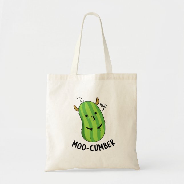 Bolso De Tela Moo-cumber Funny Veggie Cucumber Pun (Frente)