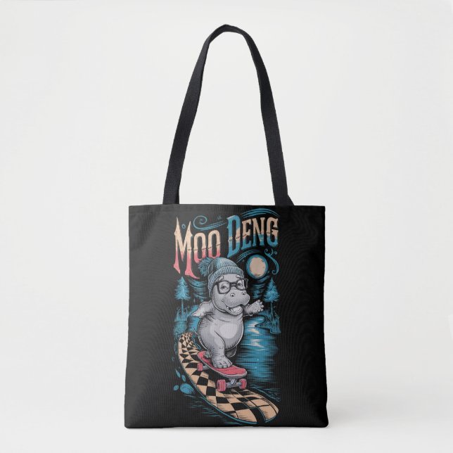 Bolso De Tela Moo Deng Hippo encantador (Anverso)