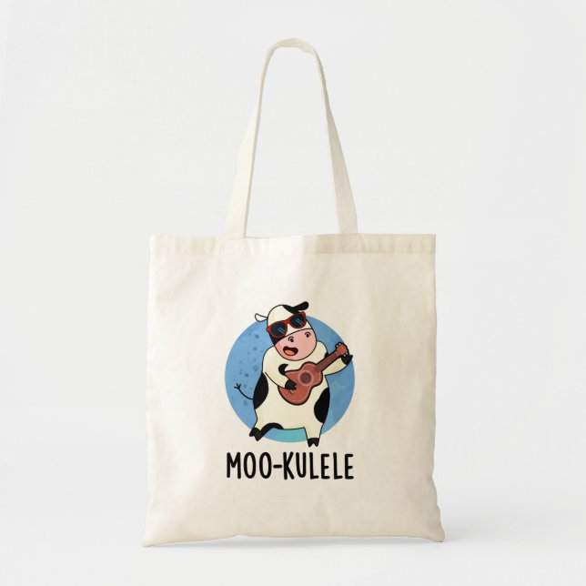 Bolso De Tela Moo-kulele Funny Ukulele Cow Pun (Frente)