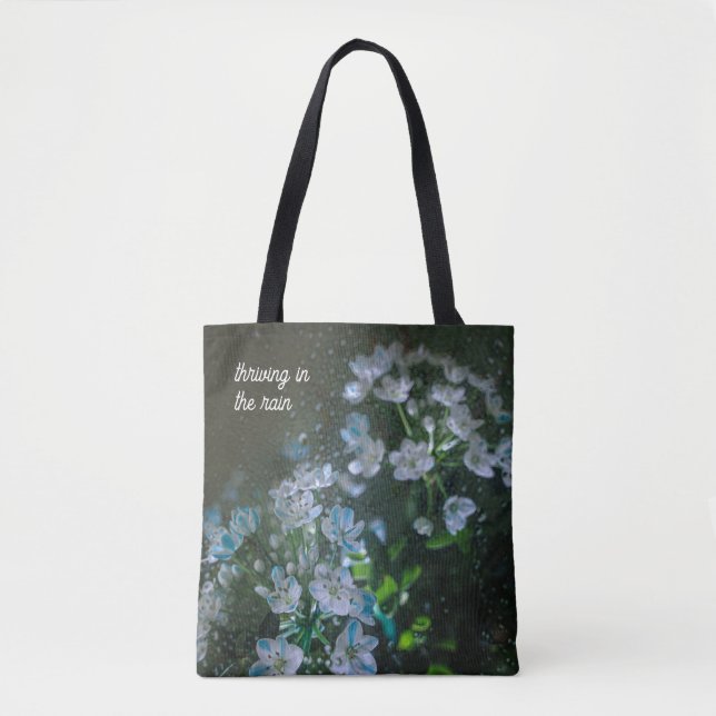 Bolso De Tela Moody Floral Rain (customizable text) (Anverso)