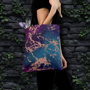 Bolso De Tela Moody Luxe Marble   Oro púrpura profundo y Rosa Ve