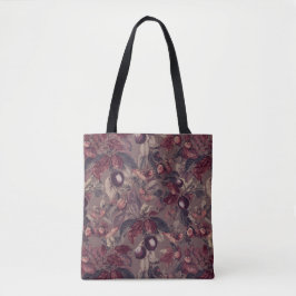 Bolso De Tela Moody Plum & Fig Leaves Tote Bag | Artistic Floral