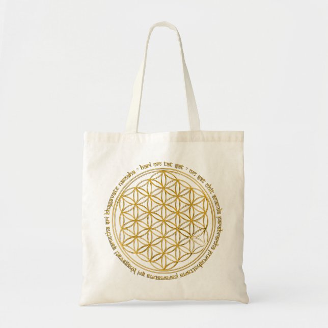 Bolso De Tela Moola Mantra / Blume Des Lebens (Frente)