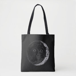 Bolso De Tela Moon Face Crescent Hand Drake Tink Ilustracion