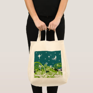 Bolso De Tela Moon Stars Swirl Paint Splat
